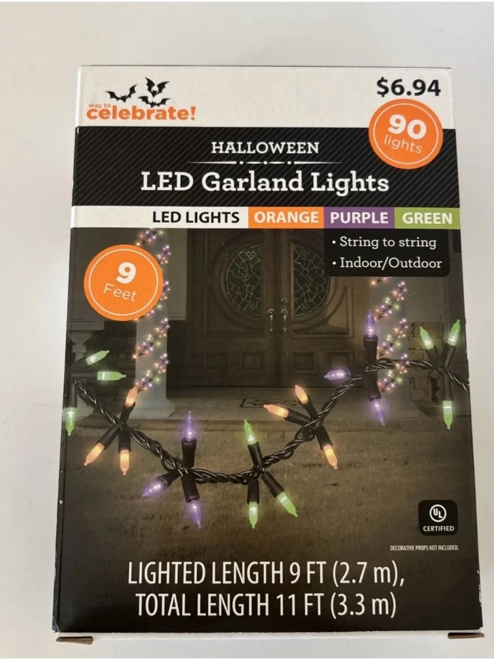 Celebrate! Halloween LED Garland String Lights - Orange, Purple, Green 2 boxes